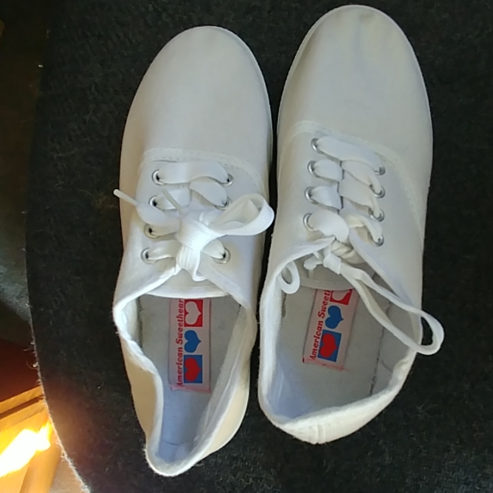 American Sweetheart sneakers, size 5M, white.